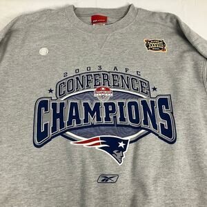 New England Patriots 2003 AFC Champions Sweatshirt Size XL Vintage Deadstock